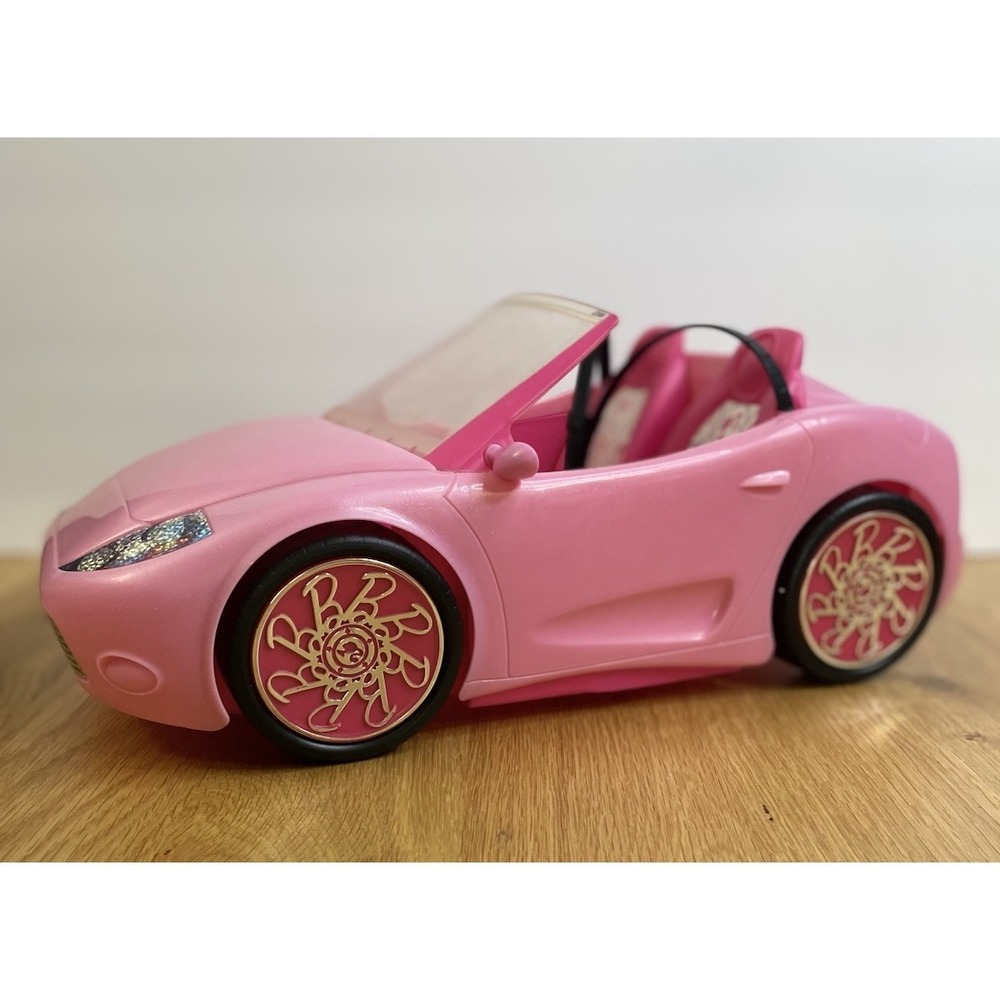 2010 MATTEL BARBIE GLAM PINK CONVERTIBLE SPORTS CAR 2 SEATER FITS BARBIE DOLL